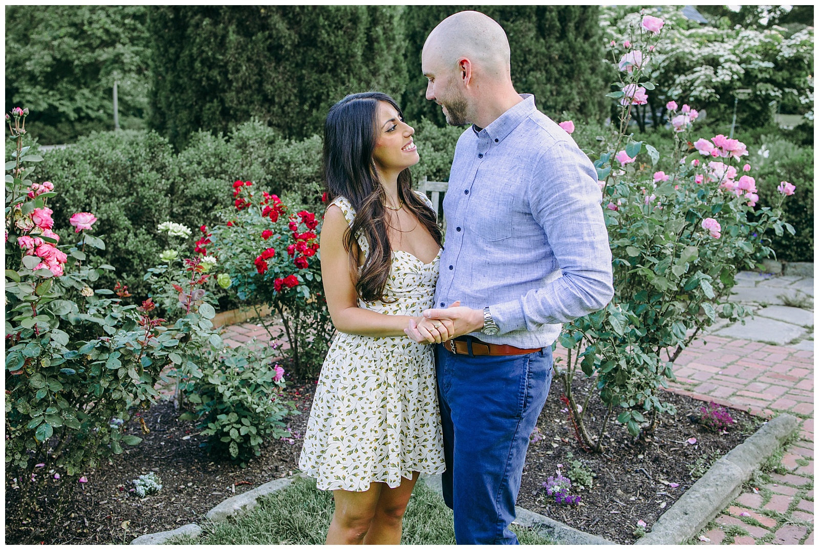 DC engagement photos in bishop garden