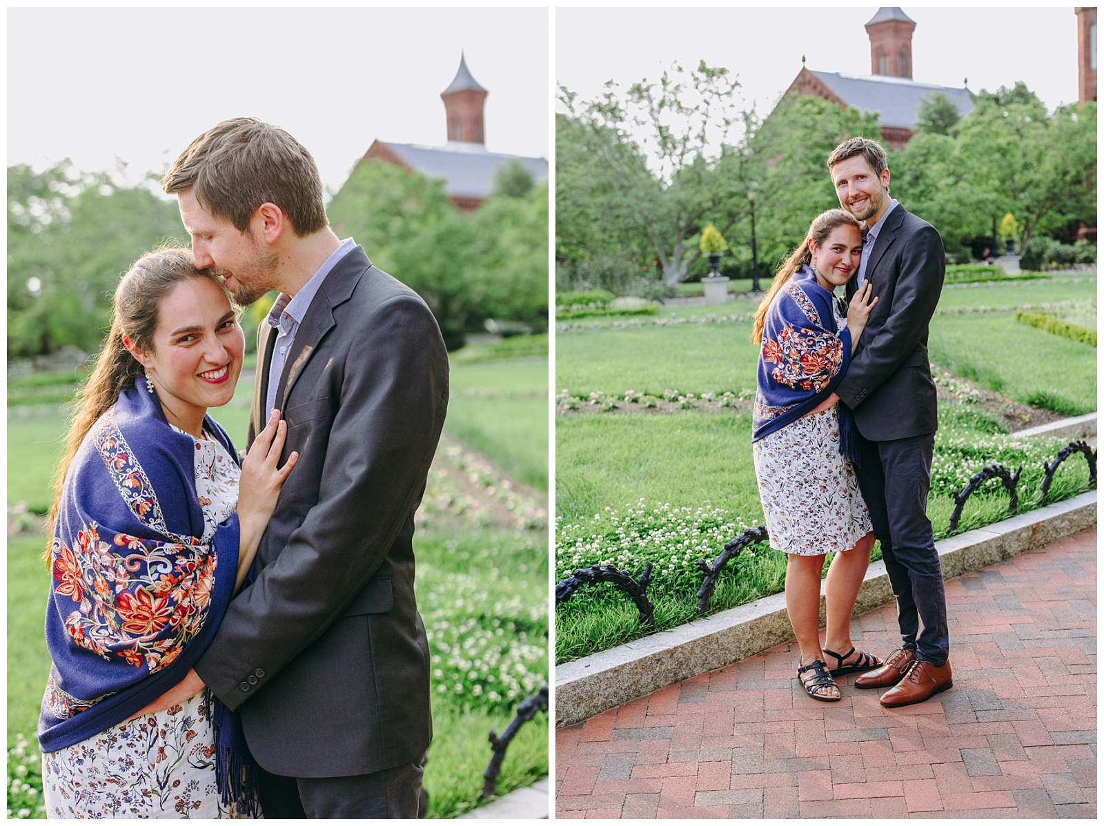 engagement photos at Smithsonian gardens