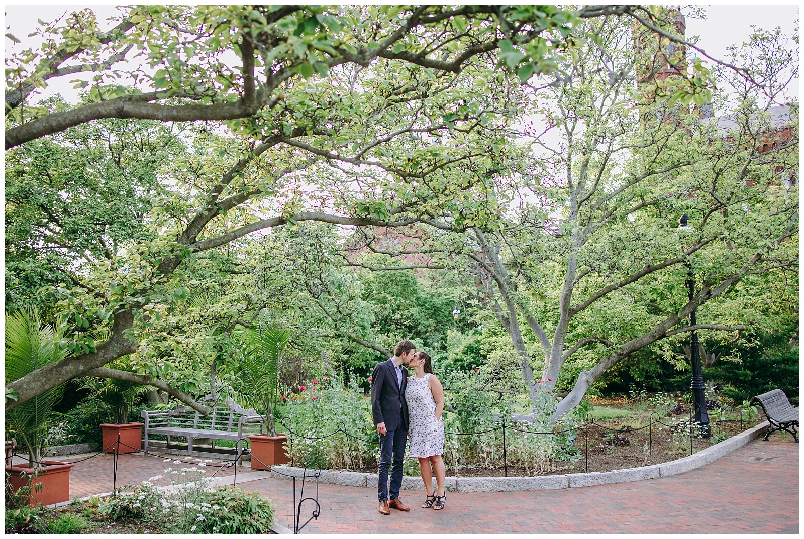 Engagement photo session at Enid A. Haupt Garden