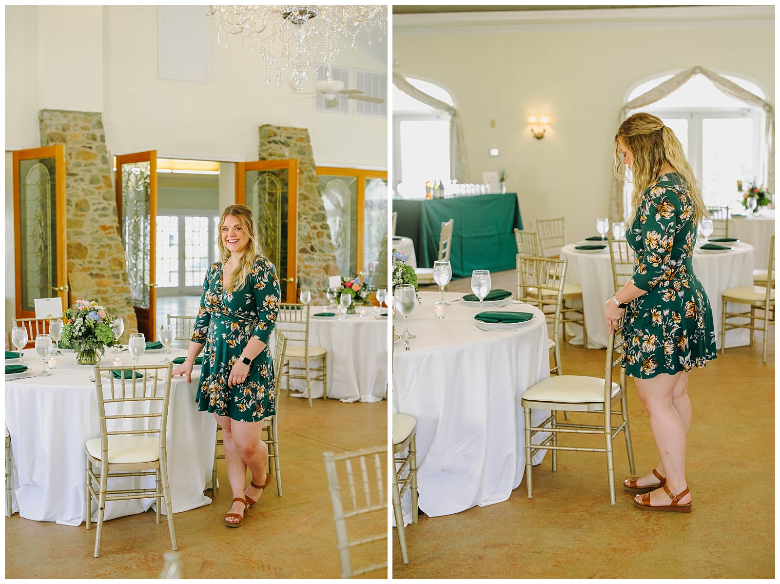 florist arranging bouquets for wedding